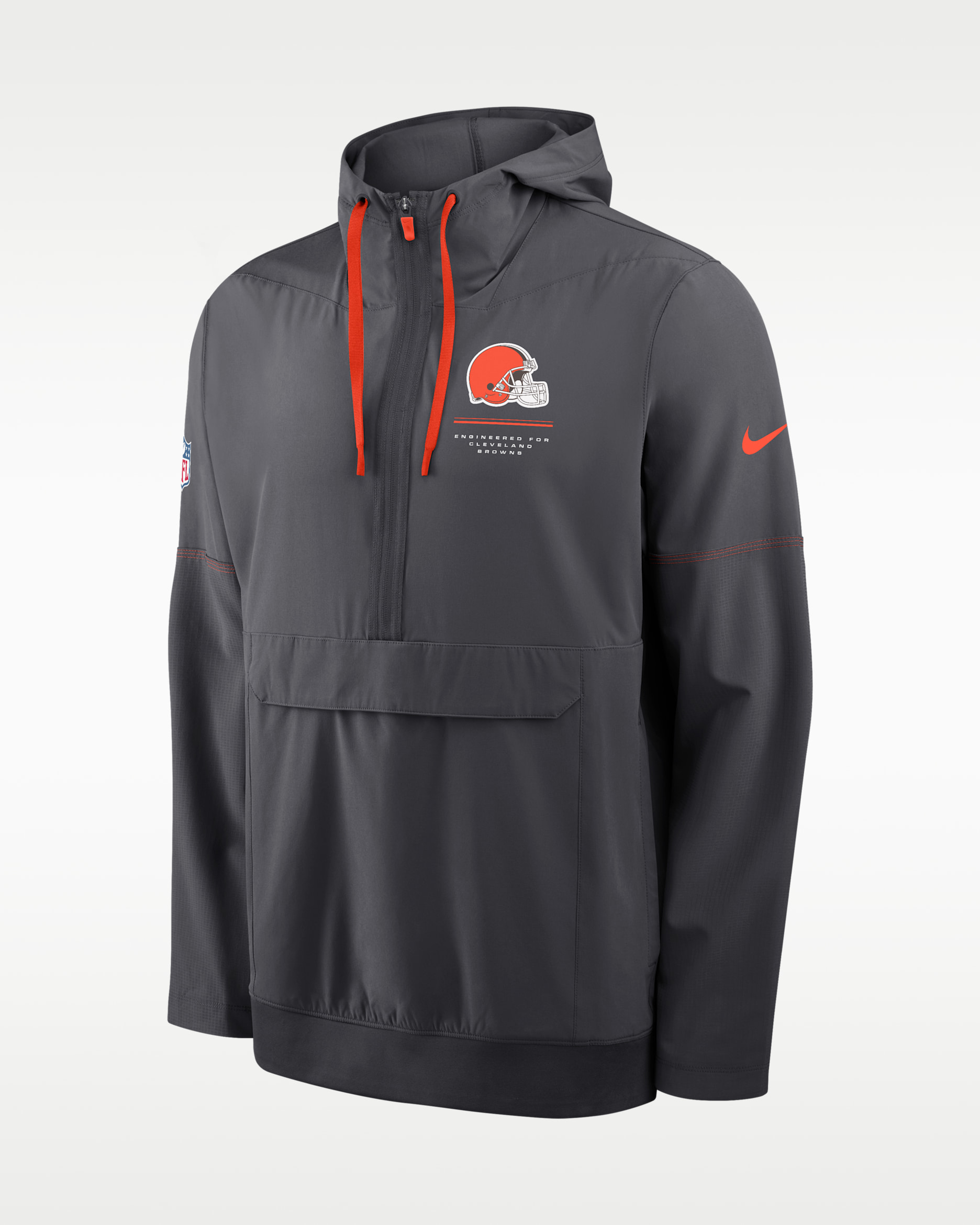 ナイキNFTB Cleveland Browns Sideline Anorak Men's Nike NFL 1/2-Zip Hooded